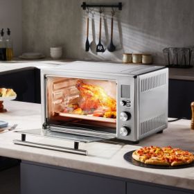 13-IN-1 Air Fryer Toaster Oven 28L 1800W Convection Oven For Home Use (Option: Silver)